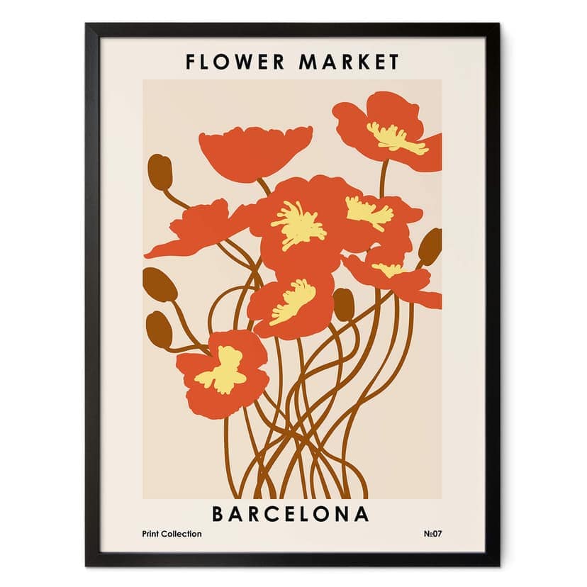 Plakat NKTN - targ kwiatowy - Barcelona