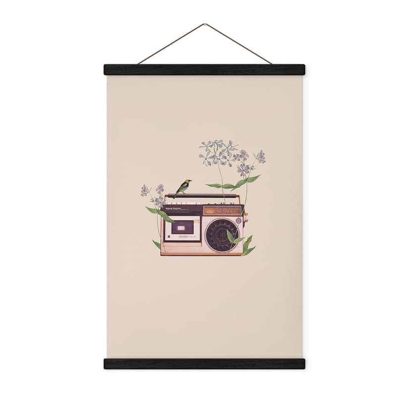 Obraz tkaniny w kwiaty w stylu retro - Frida Floral Studio