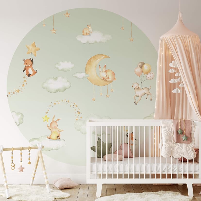 Oliver Robins - Sweet dreams green - Round - tapeta flizelinowa/tapeta flizelinowa samoprzylepna