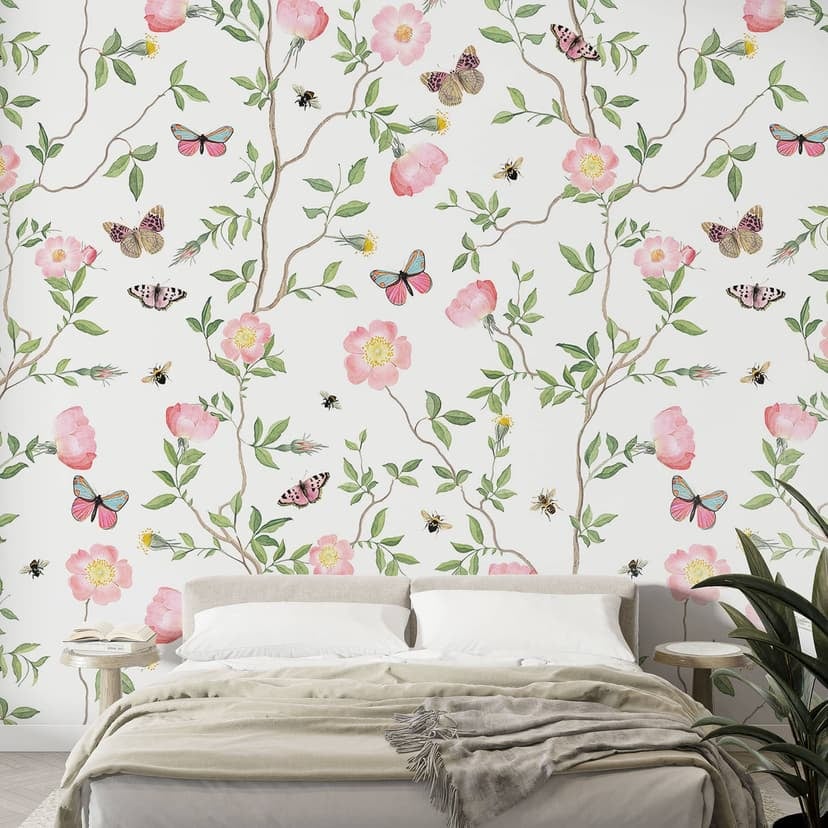 Różowe świąteczne róże na wiosnę - Fototapeta kwiatowa - UN Designs