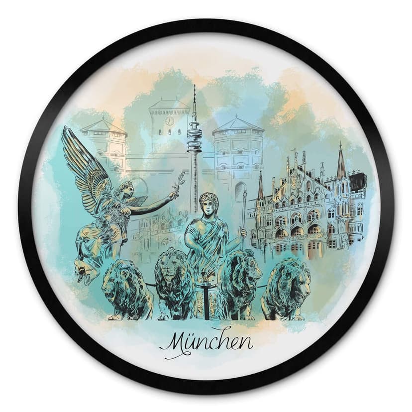 Plakat Monachium - okrągły - Pokochaj swoje miasto
