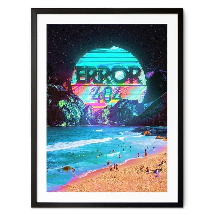Plakat Error 404 na plaży - Nicebleed