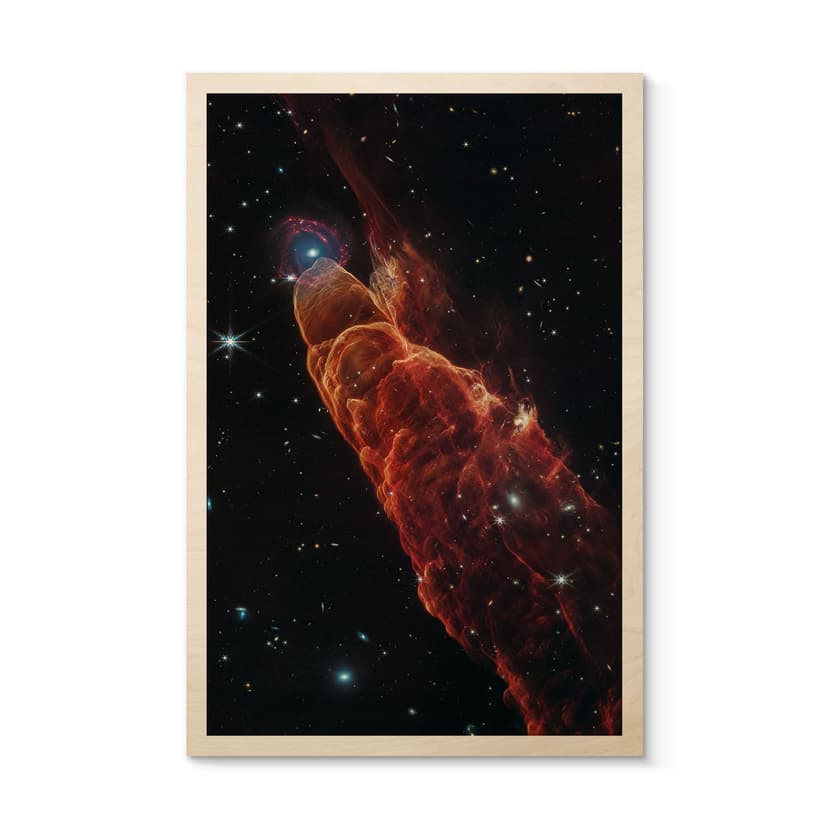 Plakat drewniany James Webb Telescope - Cosmic Hurricane Herbig Haro 49/50