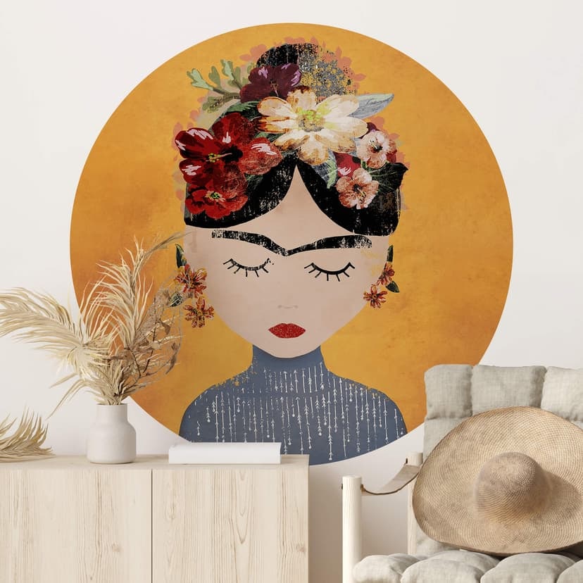 Naklejka na ścianę Treechild - Flowery Frida - okrągła