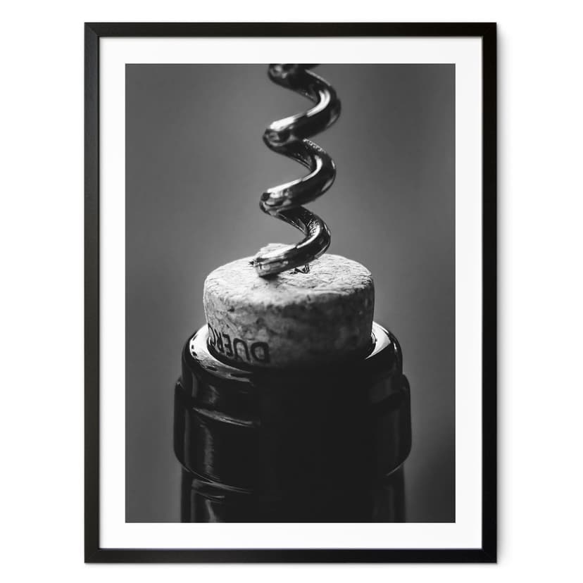 Plakat wino z korkociągiem - Pictufy Studio
