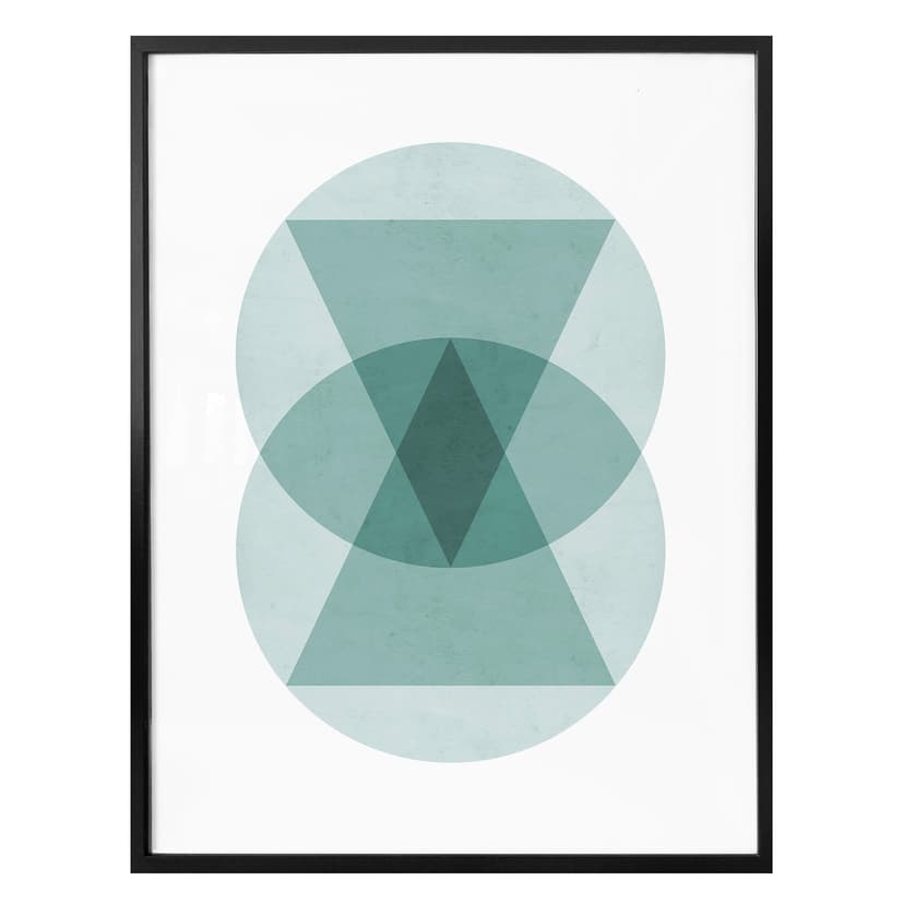 Plakat Nouveauprints - Okręgi i trójkąty aqua