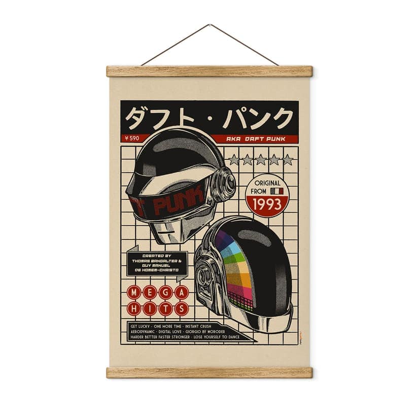 Obraz tkaniny w stylu pop art inspirowany Daft Punk - Gomes