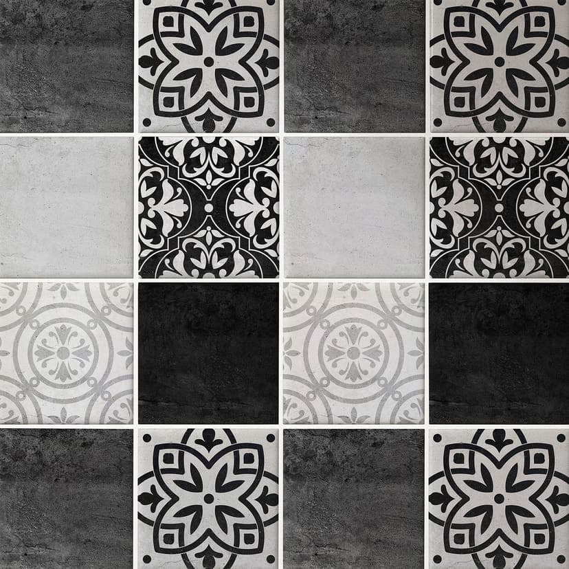 Naklejki na płytki beton patchwork - zestaw 12 sztuk