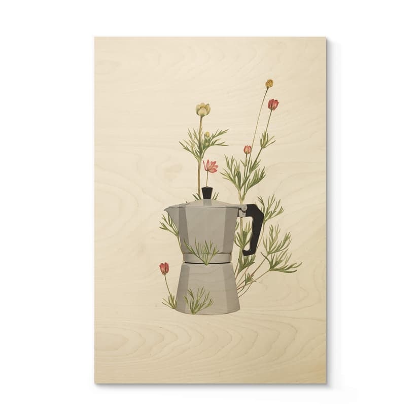 Plakat drewniany Frida Floral Studio - Mocha Floral