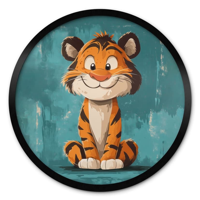 Plakat Happy tiger cub - Magnusson - Round