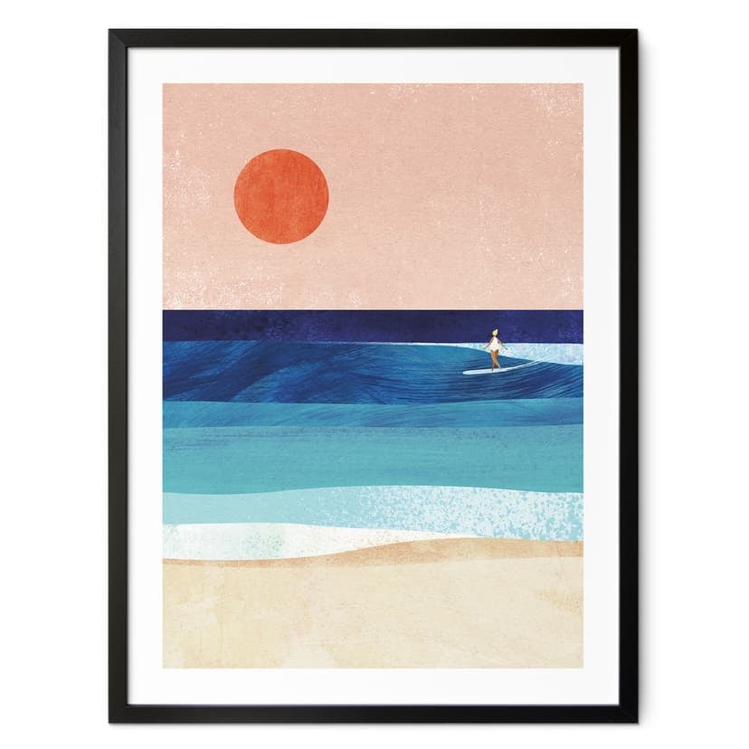 Plakat surferki o zachodzie słońca - Rivers