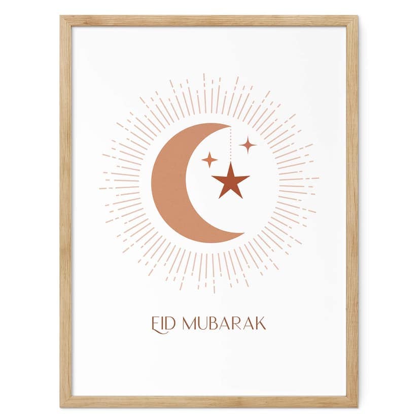 Plakat Eid Mubarak półksiężyc