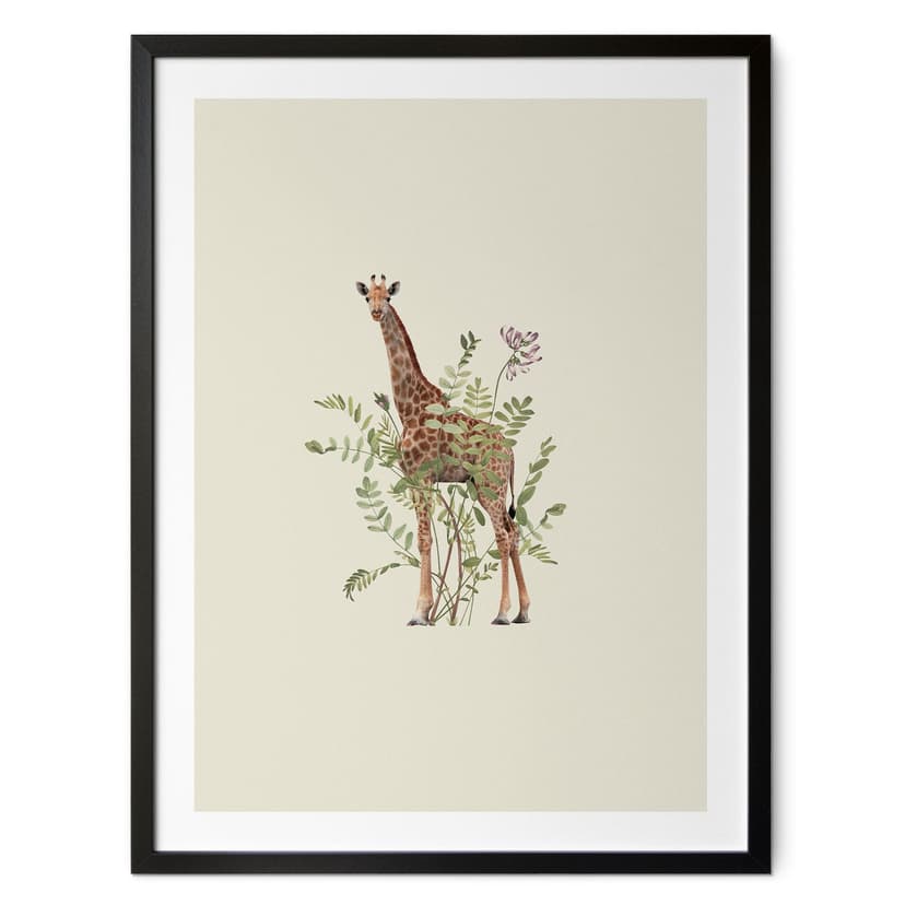 Plakat Kwiatowa Żyrafa - Frida Floral Studio