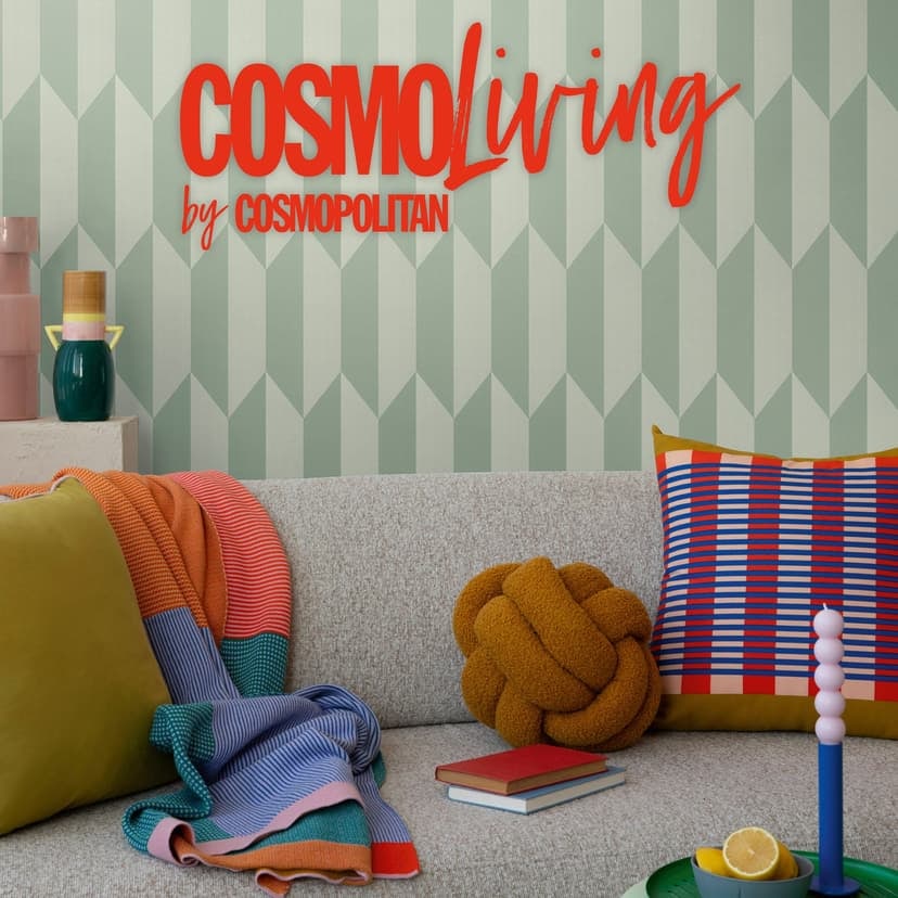 Tapeta COSMOPOLITAN z efektem metalicznym zielona - Tapeta 3D z włókniny geometryczna do salonu