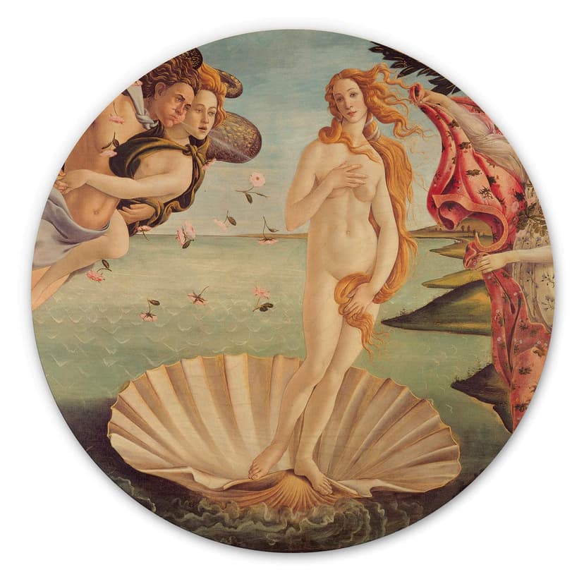 Obraz drewniany Botticelli - Narodziny Wenus - Okrągły