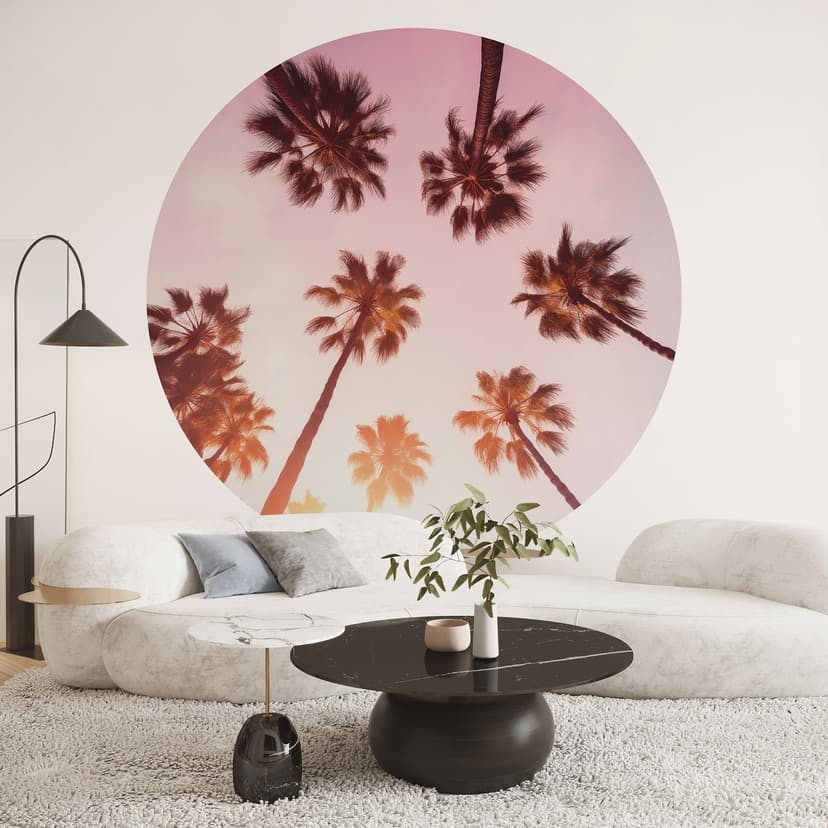 Fototapeta California Dreaming z widokiem na palmę - Hugonnard - Round - tapeta flizelinowa/tapeta f
