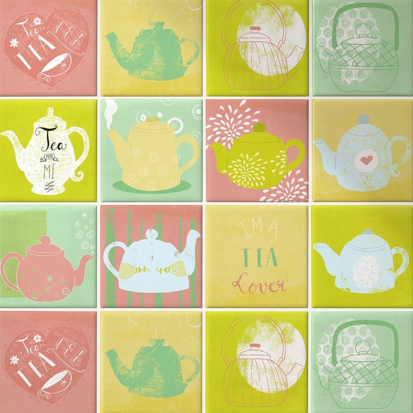 Naklejki na płytki Loske - Tea Time - zestaw 12 sztuk