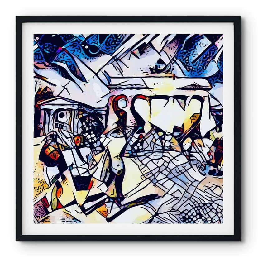 Plakat Zamart - Kandinsky spotyka berliński błękit nieba - Kwadrat