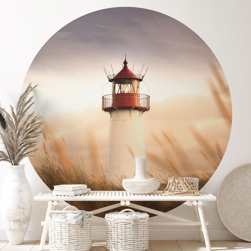 Fototapeta latarnia morska na wybrzeżu Sylt - Eisenmann - Round - tapeta flizelinowa/tapeta flizelin