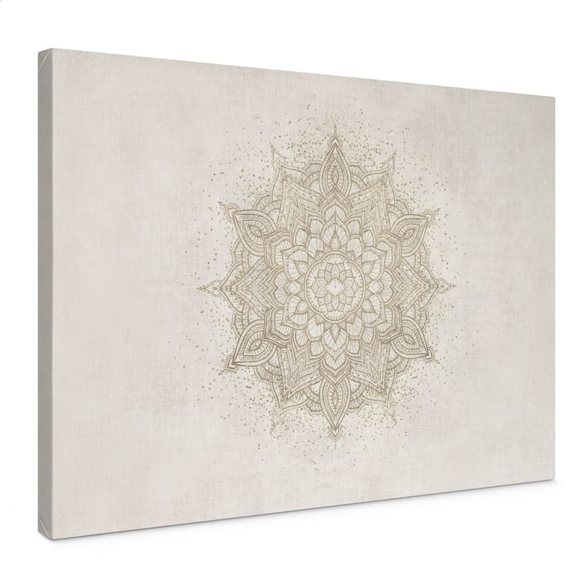 Obraz na płótnie Boho ornament w stylu lnianym - Bloomery Decor
