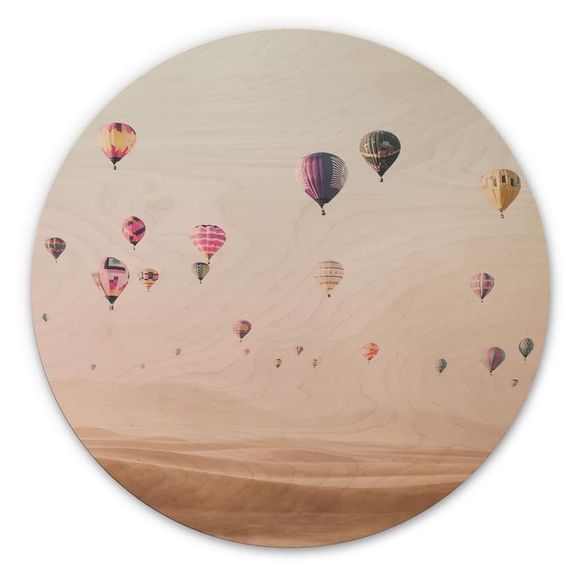 Obraz drewniany Sisi & Seb - Balon na ogrzane powietrze - Okrągły