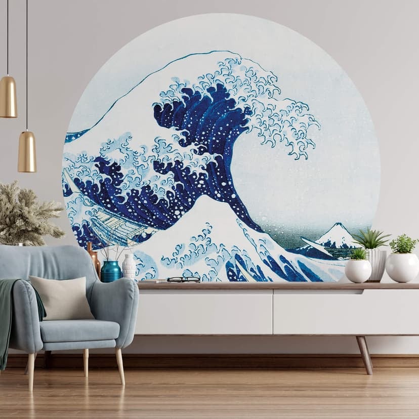 Fototapeta Hokusai - Rozmiar fali - okrągła - tapeta flizelinowa/tapeta flizelinowa samoprzylepna