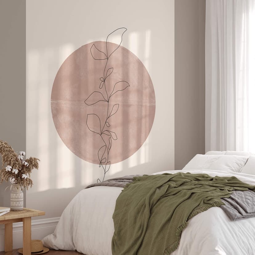 Fototapeta The Miuus Studio - Line Art - Roślina przed księżycem w pełni
