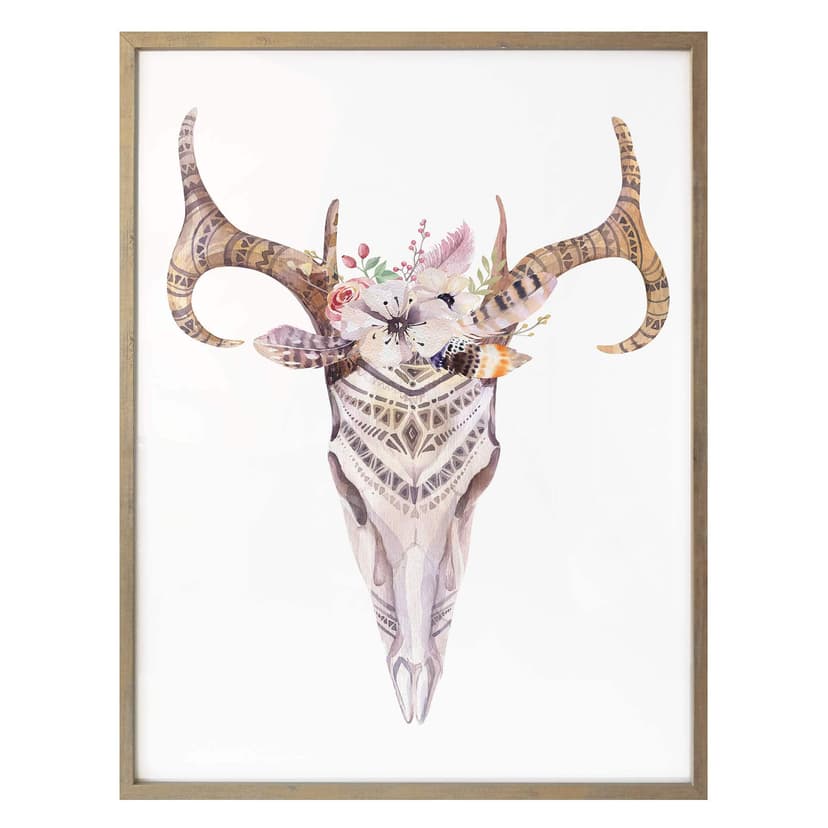 Plakat Kvilis - Pióro Boho z czaszką