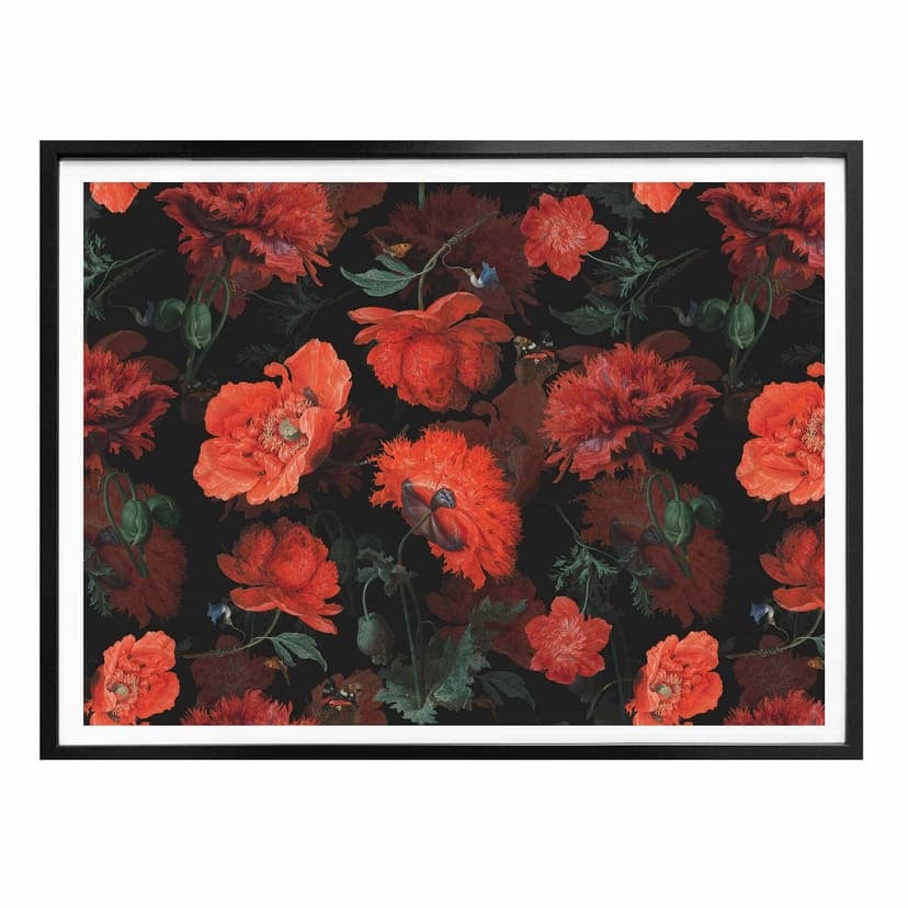Plakat UN Designs - Czerwone kwiaty