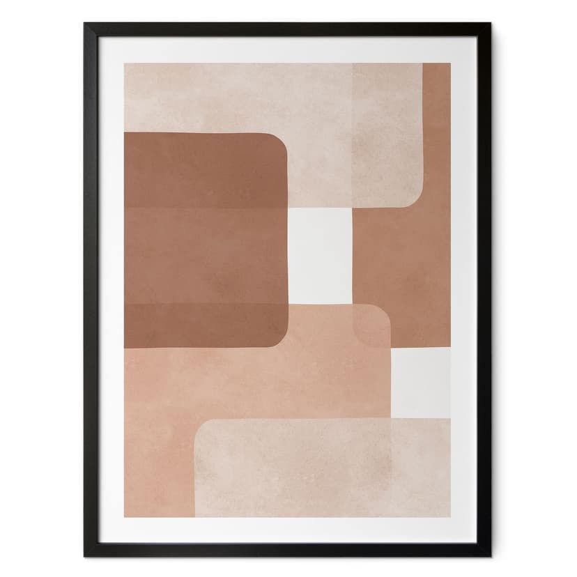Plakat abstrakcja boho w kolorze beżowo-brązowym - Costa