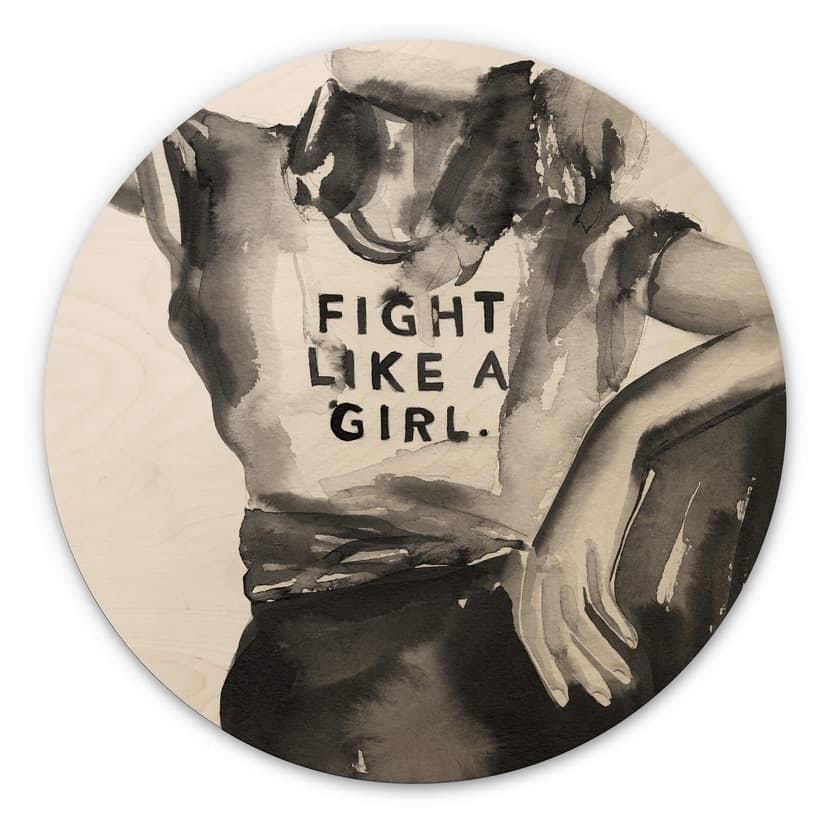 Obraz drewniany Verbaan - Fight like a Girl - Round