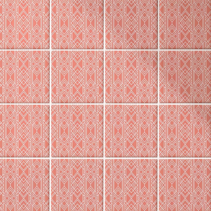 Naklejki na płytki Fredriksson - Art Deco Apricot - Zestaw 12 sztuk