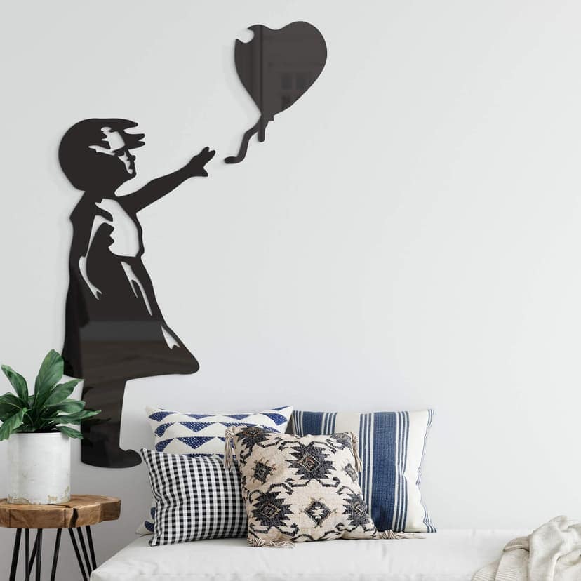 Dekoracja akrylowa Banksy - Dziewczynka z czerwonym balonikiem (2 sztuki)