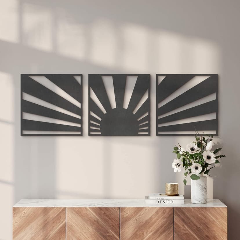 Dekoracja ścienna MDF - Boho sunset (3 sztuki)