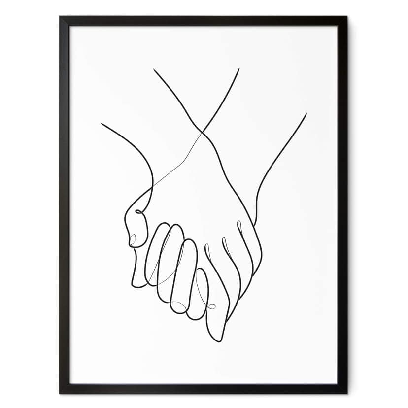 Plakat 1X Studio - Line Art Hand in Hand