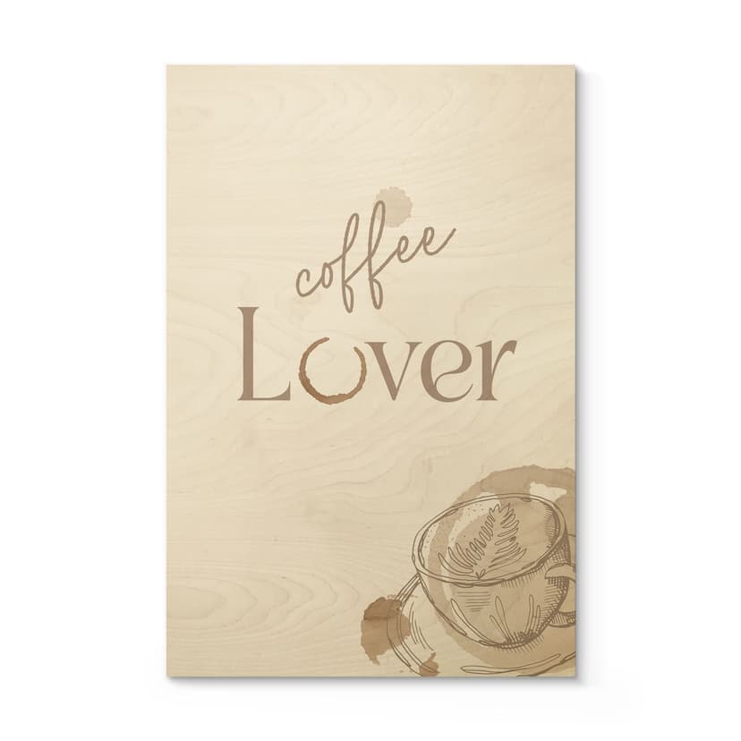 Plakat drewniany Coffee Lover