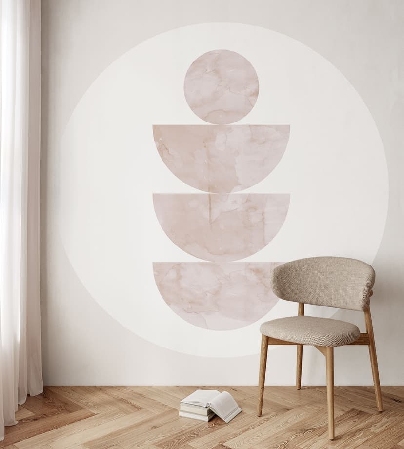 Geometryczna równowaga - Abstrakcyjna kompozycja - Costa - Fototapeta okrągła - tapeta flizelinowa/t