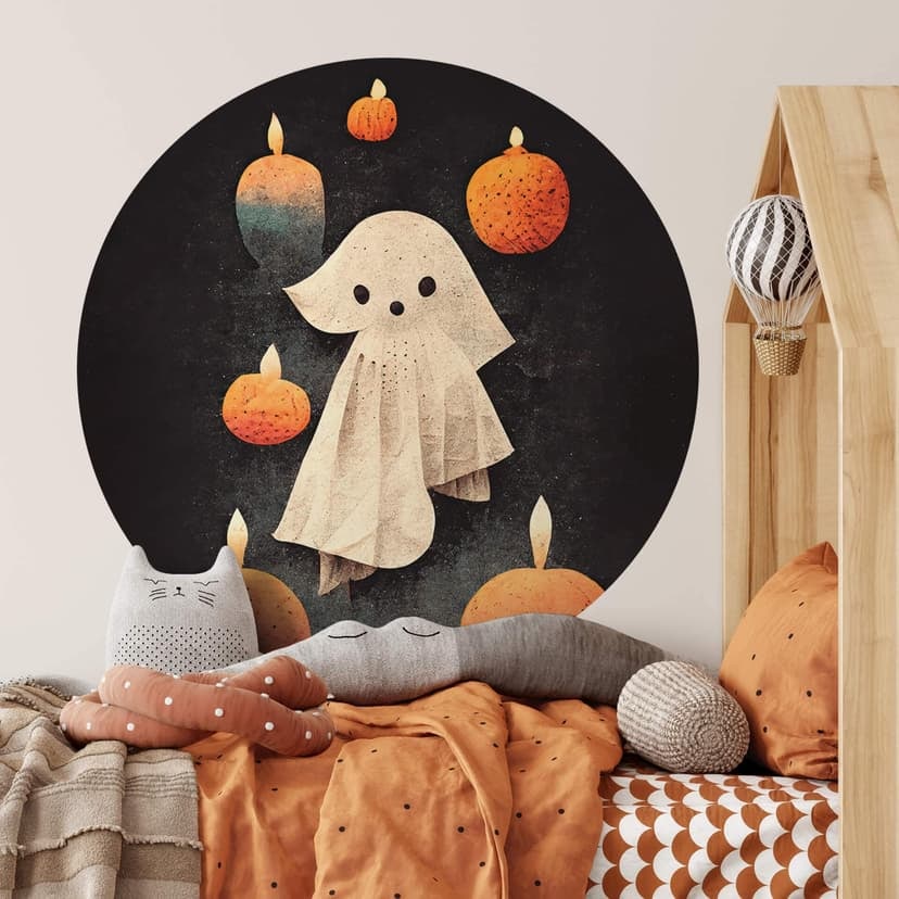 Naklejka na ścianę Halloween - Mały duch w blasku świec - Treechild