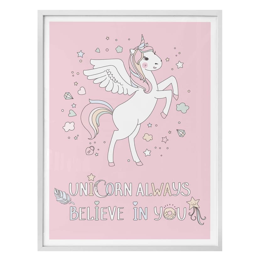 Plakat Kvilis - Unicorn always believe in you - Jednorożec ze skrzydłami