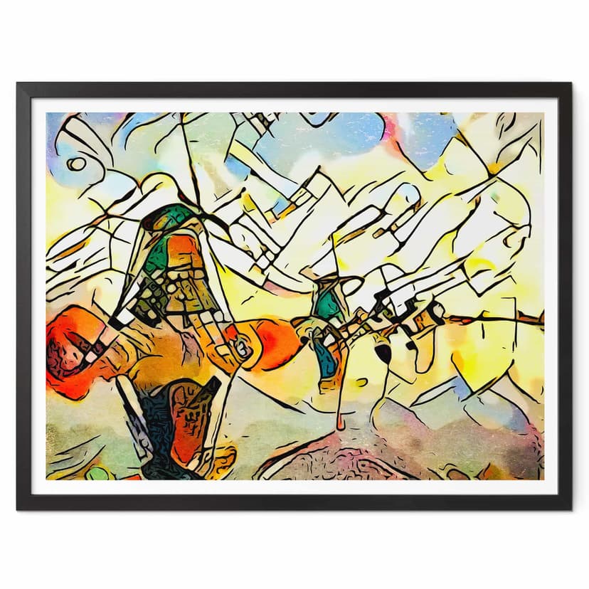 Plakat Zamart - Kandinsky spotyka holenderskie wiatraki