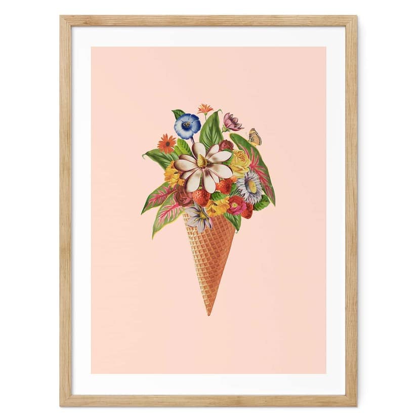 Plakat Frida Floral Studio - Kwiatowy rożek do lodów