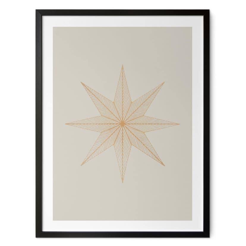Plakat świąteczny Geometryczna złota gwiazda - Magnusson