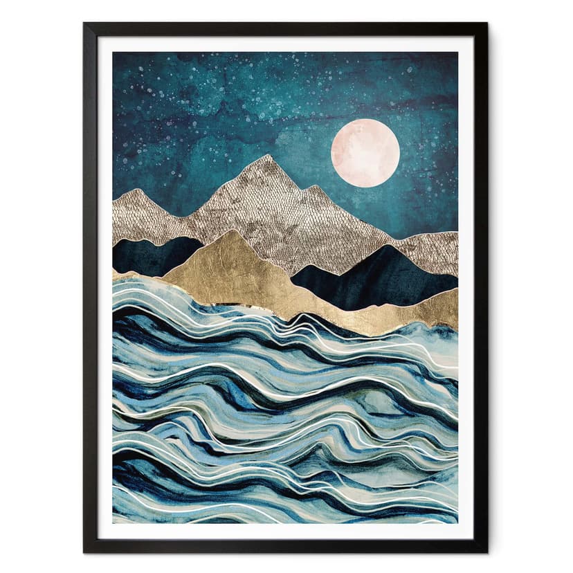 Plakat SpaceFrog Designs - niebieski indygo