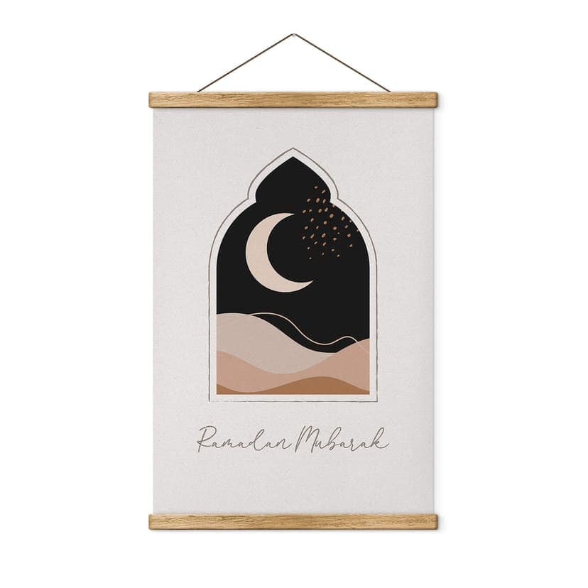 Obraz tkaniny Ramadan Mubarak półksiężyc