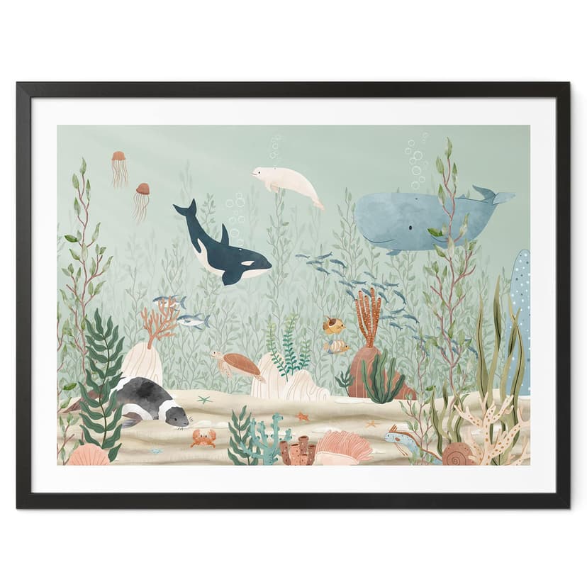 Plakat zwierzęta morskie głęboko w oceanie - Oliver Robins