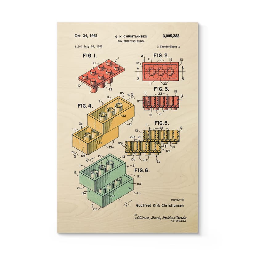 Plakat drewniany konstrukcji elementów gry - Bodart