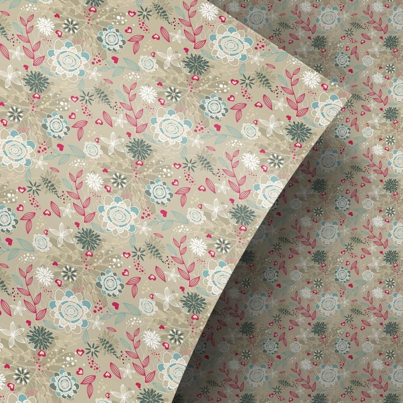 Okleiny meblowe, folia dekoracyjna - do wycierania - serca i kwiaty
