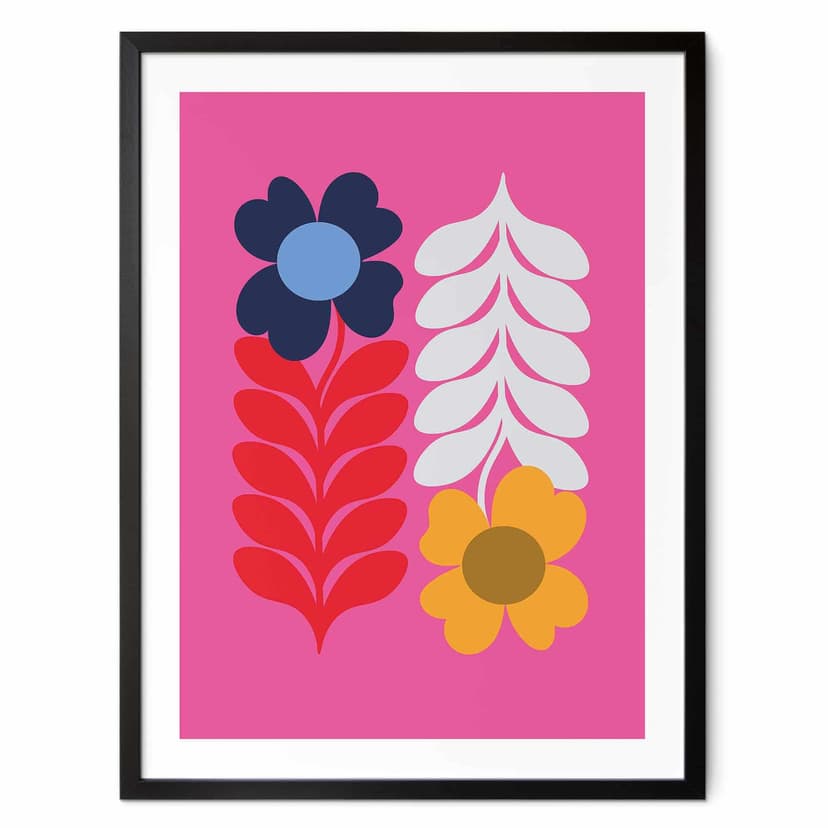 Plakat Collett - Kolorowe kwiaty retro