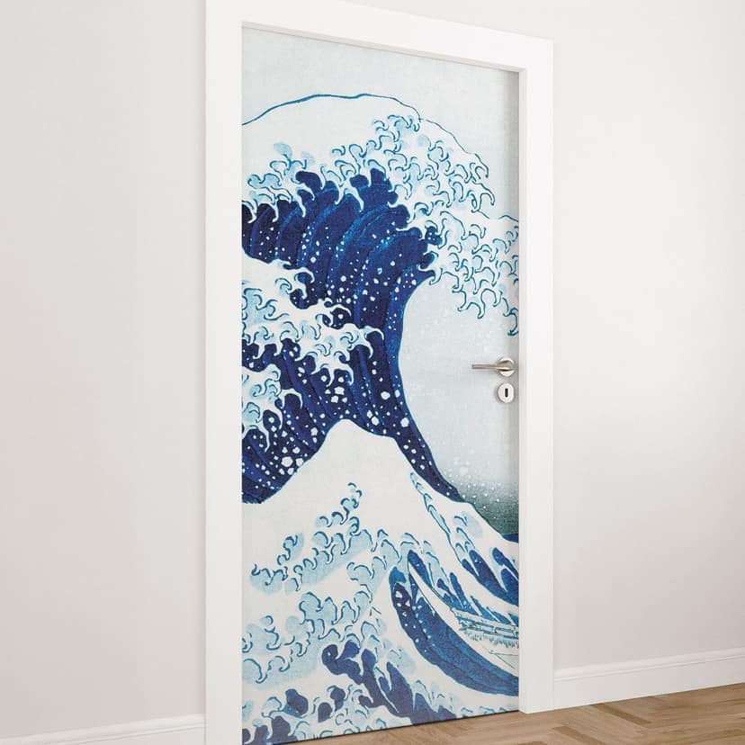 Folia na drzwi Rozmiar fali Kanagawa - Hokusai - Samoprzylepna dekoracja drzwi