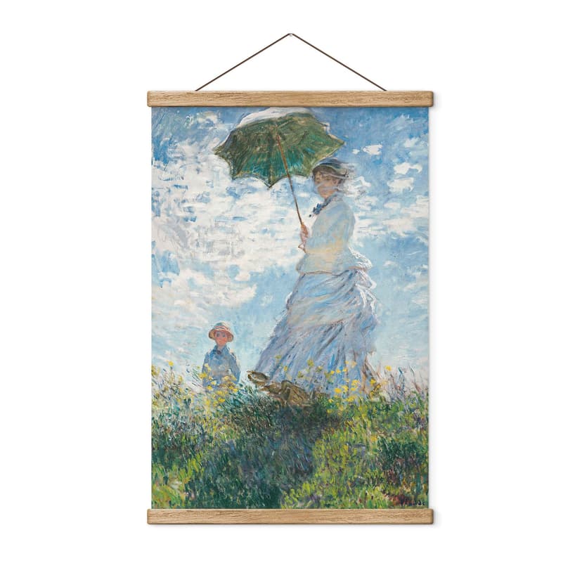 Obraz z tkaniny Monet - Kobieta z parasolem - Madame Monet i jej syn